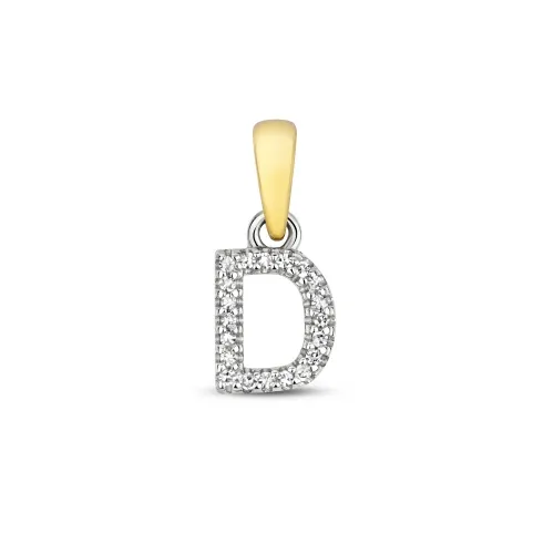 D Diamond initial pendent 0.02ct 0.50g  9ct - Yellow Gold 
